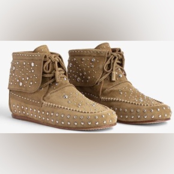 NIB Zadig & Voltaire Santa Fe Dream Studs Ankle Boots Southwestern Suede 41 - Picture 1 of 16